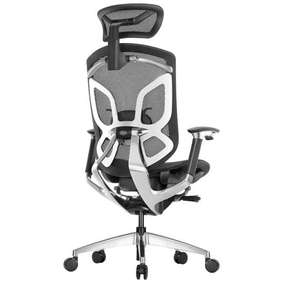 Cadeira de escritório de malha ergonômica com encosto alto e encosto de cabeça ajustável em 3D de design exclusivo
