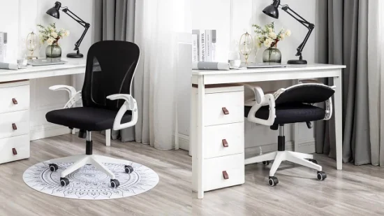 Cadeira giratória de malha de tecido preto para sala de escritório de alta qualidade